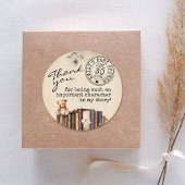 ヴィンテージフローラブックスベビーベイビーシャワーありがとう ラウンドシール