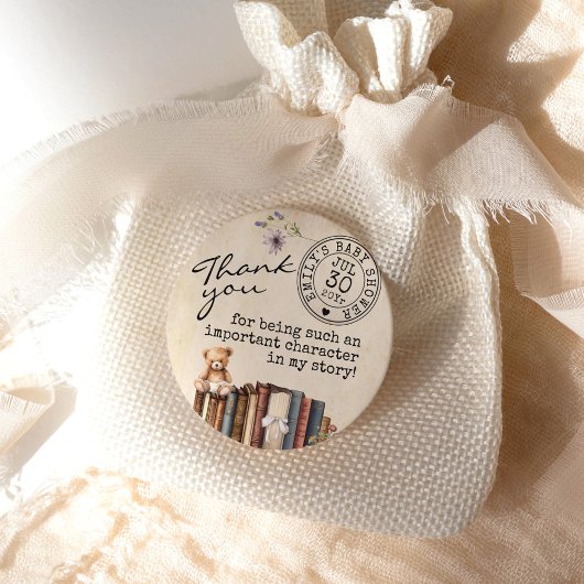 ヴィンテージフローラブックスベビーベイビーシャワーありがとう ラウンドシール