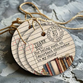 ヴィンテージフローラブックブライダルシャワーサンキューユー フェイバータグ