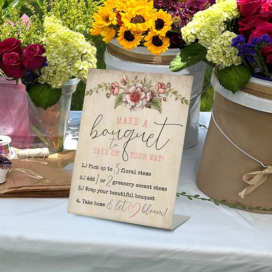 ヴィンテージフローラブックブライダルシャワーフラワーバー2 台座サイン