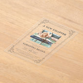 ヴィンテージフローラブックブライダルシャワー アクリル招待状 (レイダウン)