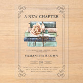 ヴィンテージフローラブックブライダルシャワー アクリル招待状 (正面)