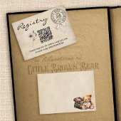 ヴィンテージフローラブックベビーシャワーレジストリQRコード エンクロージャーカード