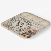 ヴィンテージフローラブックライブラリカードブライダルシャワー ペーパープレート (傾斜あり)