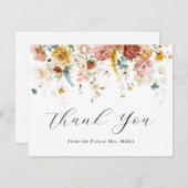 ヴィンテージフローラブライダルシャワーありがとう サンキューカード (正面/裏面)