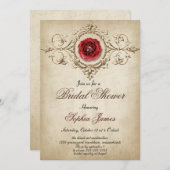 ヴィンテージフローラブライダルシャワーへの招待 招待状 (正面/裏面)