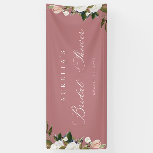 ヴィンテージフローラブライダルシャワーバナー 横断幕 (縦)