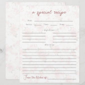 ヴィンテージフローラブライダルシャワーレシピカード (正面/裏面)