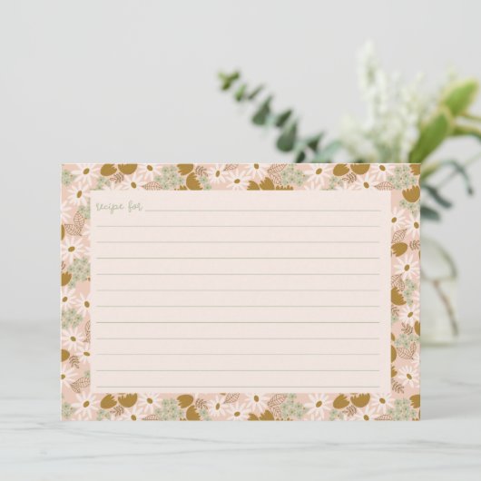 ヴィンテージフローラブライダルシャワーレシピカード サンキューカード (スタンド正面)