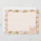 ヴィンテージフローラブライダルシャワーレシピカード サンキューカード (裏面)