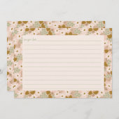 ヴィンテージフローラブライダルシャワーレシピカード サンキューカード (正面/裏面)