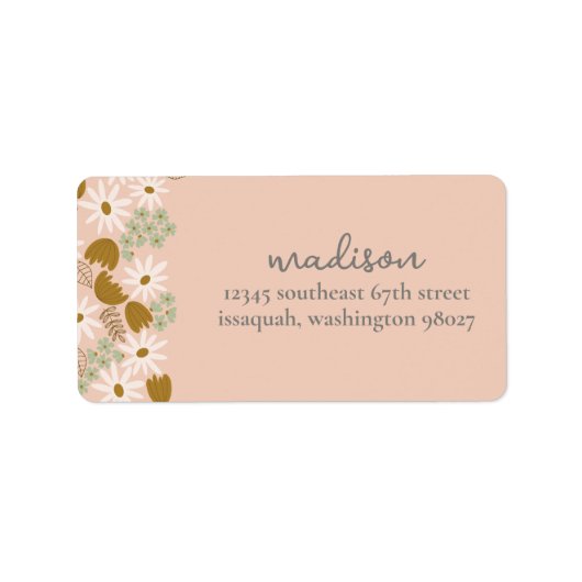ヴィンテージフローラブライダルシャワー差出人住所ラベル ラベル (正面)