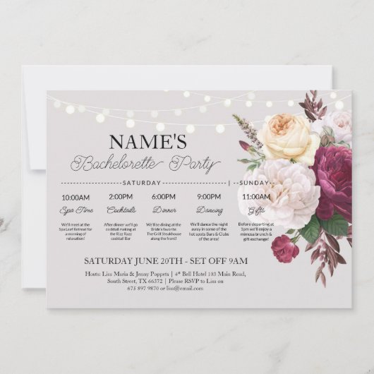 ヴィンテージフローラブライダルシャワー花見学 招待状 (正面)