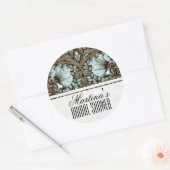 ヴィンテージフローラブライダルシャワー ラウンドシール (封筒)