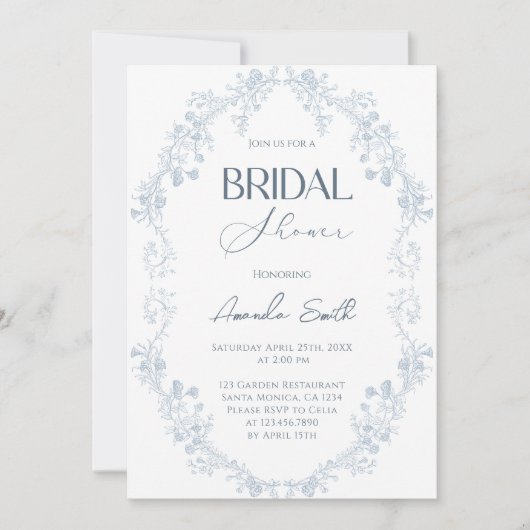 ヴィンテージフローラブライダルシャワー 招待状 (正面)