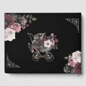 ヴィンテージフローラブラックゴシック様式ベビーカー赤ちゃんシャワー ゲストブック (裏面)