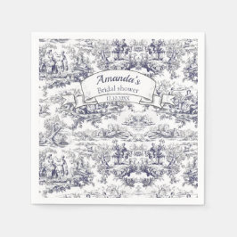 ヴィンテージフローラブラックトイレデジュイブライダルシャワー スタンダードカクテルナプキン