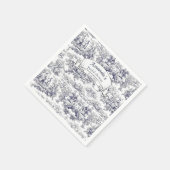 ヴィンテージフローラブラックトイレデジュイブライダルシャワー スタンダードカクテルナプキン (角)