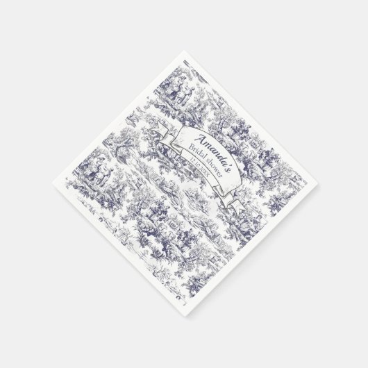 ヴィンテージフローラブラックトイレデジュイブライダルシャワー スタンダードカクテルナプキン (角)