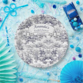 ヴィンテージフローラブラックトイレデジュイブライダルシャワー ペーパープレート (パーティー)