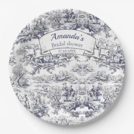 ヴィンテージフローラブラックトイレデジュイブライダルシャワー ペーパープレート