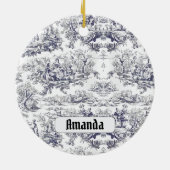 ヴィンテージフローラブラックトイレデジュイミモノグラム セラミックオーナメント (裏面)