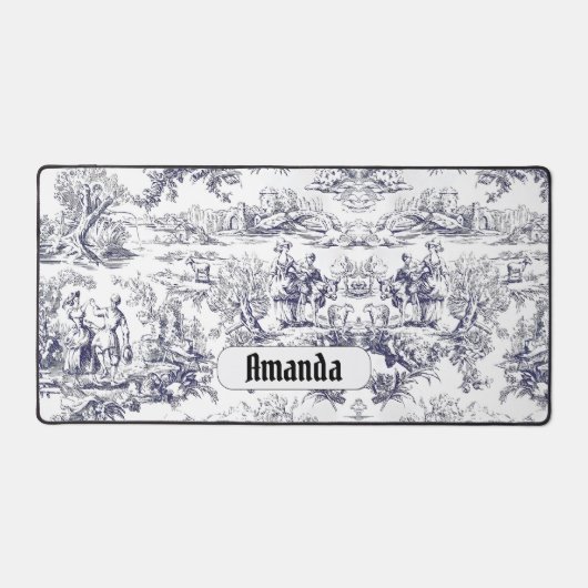 ヴィンテージフローラブラックトイレデジュイミモノグラム デスクマット (正面)