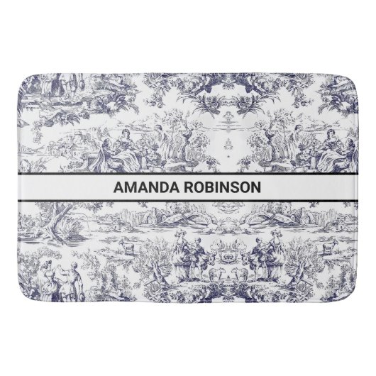 ヴィンテージフローラブラックトイレデジュイミモノグラム バスマット (正面)