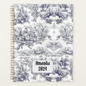 ヴィンテージフローラブラックトイレデジュイミモノグラム プランナー手帳 (正面)