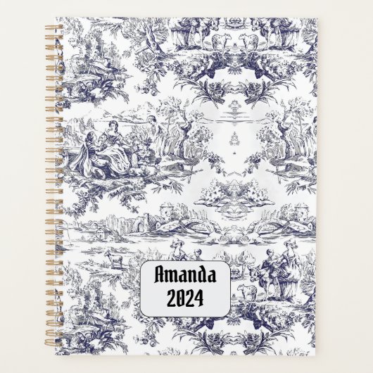 ヴィンテージフローラブラックトイレデジュイミモノグラム プランナー手帳 (正面)