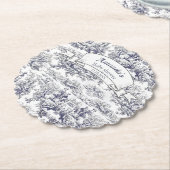 ヴィンテージフローラブラックトイレデジュイミモノグラム ペーパーコースター (アングル)