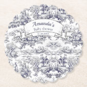 ヴィンテージフローラブラックトイレデジュイミモノグラム ペーパーコースター (正面)