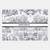 ヴィンテージフローラブラックトイレデジュイミモノグラム ラッピングペーパーシート (正面)