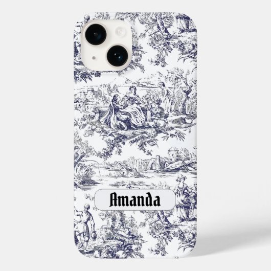 ヴィンテージフローラブラックトイレデジュイミモノグラム Case-Mate iPhoneケース (裏面)