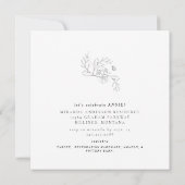 ヴィンテージフローラブラックブライダルシャワースクエア 招待状 (裏面)