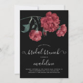 ヴィンテージフローラブラックブライダルシャワーブランチ 招待状 (正面)