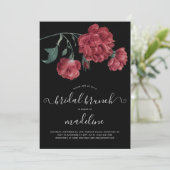 ヴィンテージフローラブラックブライダルシャワーブランチ 招待状 (スタンド正面)