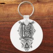 ヴィンテージフローラブラックモノグラムE キーホルダー (正面)