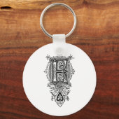 ヴィンテージフローラブラックモノグラムE キーホルダー (正面)