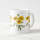 ヴィンテージフローラブランケットフラワーサンフラワーバイルドゥート ジャンボコーヒーマグカップ (正面右)