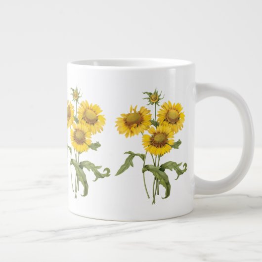 ヴィンテージフローラブランケットフラワーサンフラワーバイルドゥート ジャンボコーヒーマグカップ (右)