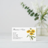 ヴィンテージフローラブランケットフラワーサンフラワーバイルドゥート 名刺 (スタンド正面)