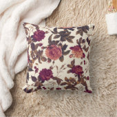 ヴィンテージフローラブルゴーニュバラさくらんぼ装飾用クッション クッション (ブランケット)