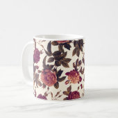ヴィンテージフローラブルゴーニュバラさくらんぼ コーヒーマグカップ (正面左)