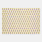 ヴィンテージフローラブルーとイエロージョンキルパターン ラッピングペーパーシート (正面)