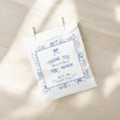 ヴィンテージフローラブルーオーナメントサンキューベイビーシャワー フェイバーバッグ