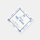 ヴィンテージフローラブルーオーナメントベビーシャワーナプキンズ スタンダードカクテルナプキン (角)