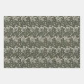 ヴィンテージフローラブルーグリーンレッドモリスパターンチューリップ ラッピングペーパーシート (正面2)