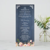 ヴィンテージフローラブルーシャルボード結婚式 プログラム (スタンド正面)