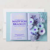 ヴィンテージフローラブルーストーリーブック結婚の 招待状 (正面)